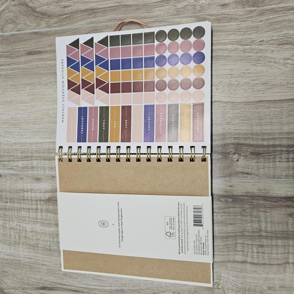 New Lot 2Threshold Floral Spiral Planner with Stickers - Set of 2 - Picture 3 of 6